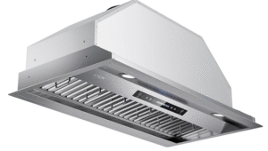 IKTCH 42 inch Built-in/Insert Range Hood 900 CFM, Ducted/Ductless Convertible Duct, Stainless Steel Kitchen Vent Hood with 2 Pcs Adjustable Lights and 3 Pcs Baffle Filters with Handlebar(IKB02-42'')